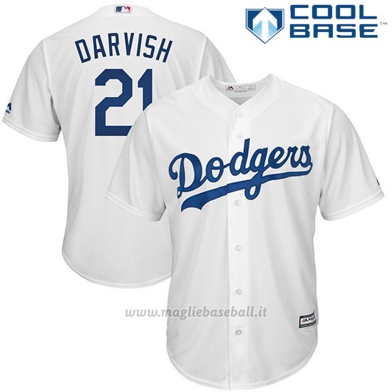 Maglia Baseball Uomo Los Angeles Dodgers 21 Yu Darvish Biancoplayer Cool Base
